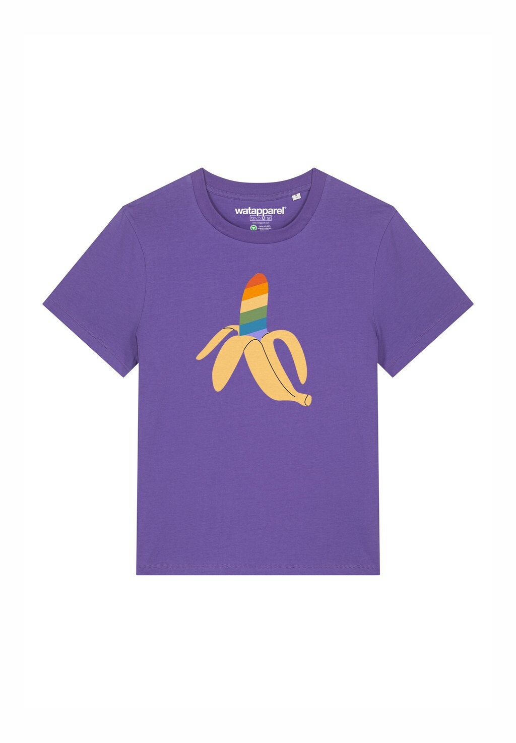 

Футболка с принтом RAINBOW BANANA watapparel, фиолетовый