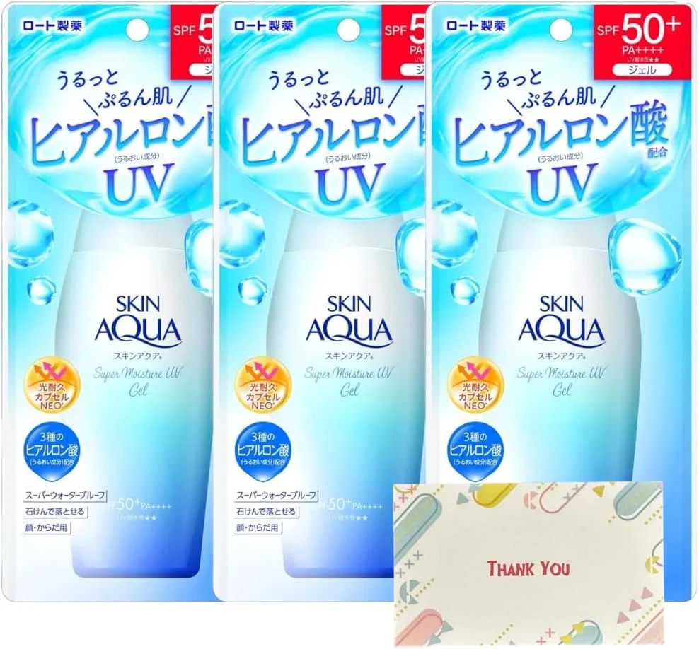 Солнцезащитный гель Skin Aqua Super Moisture UV Gel, Rohto Pharmaceutical, набор 3 шт., 110 г Kunutonn