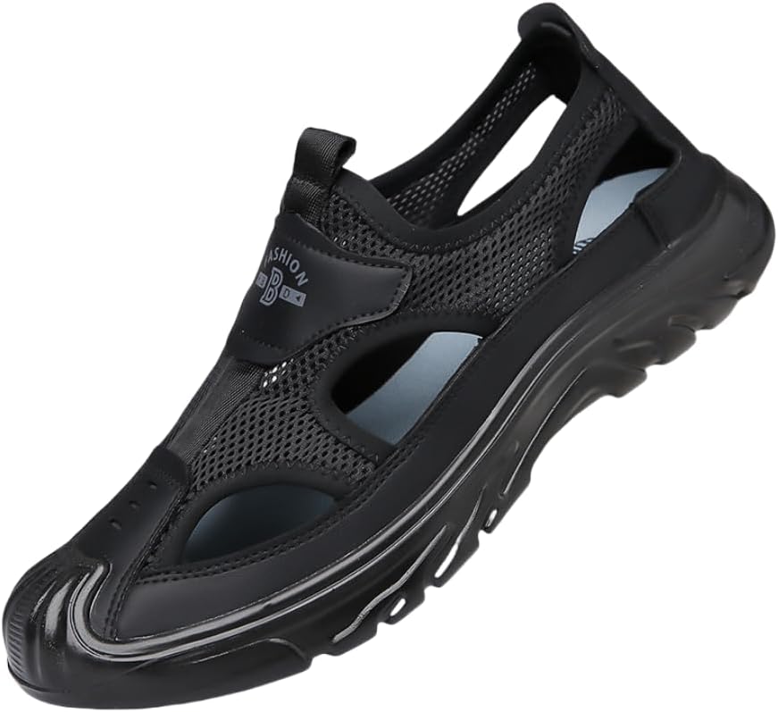 

Мужские легкие дышащие сандалии противоскользящие спортивные сабо для прогулок по пляжу летом Hhhchpm, черный