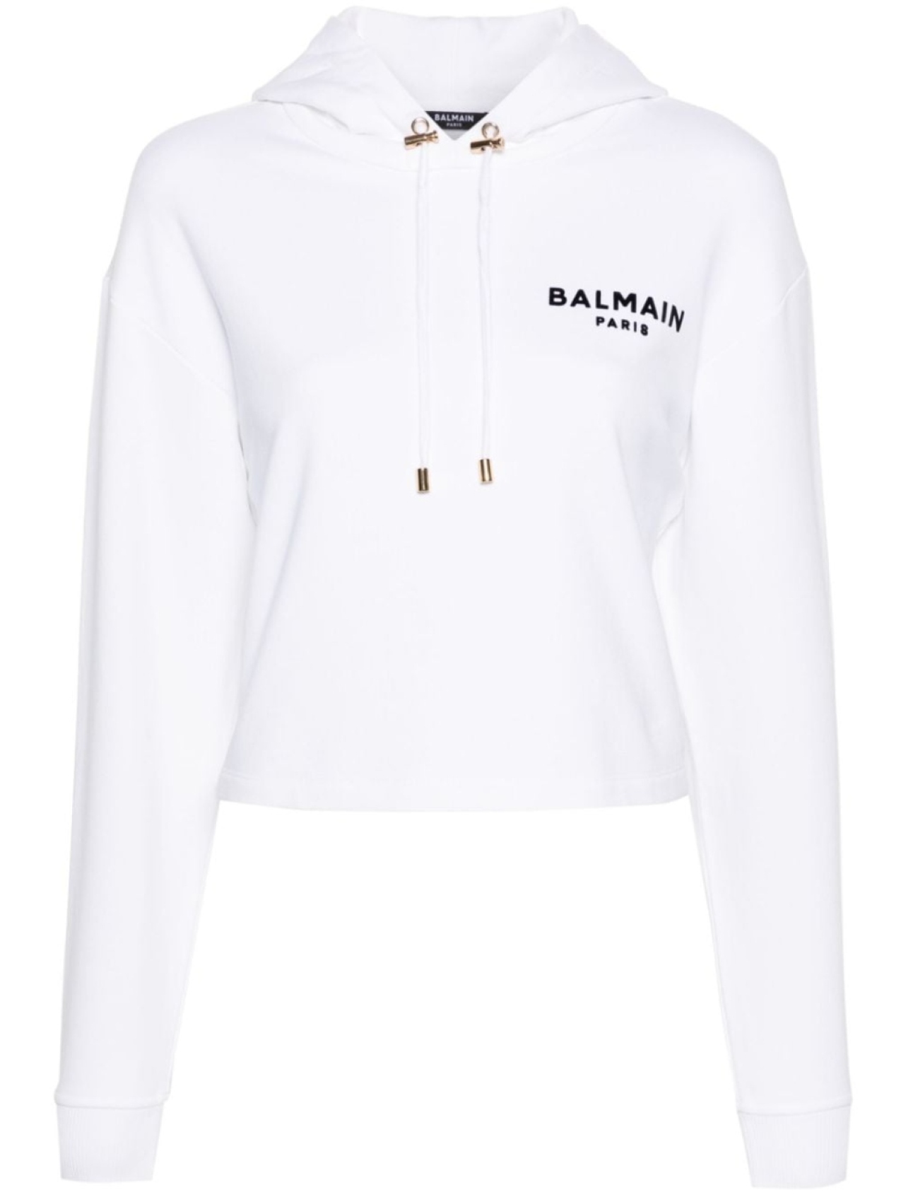 

Balmain укороченное худи с логотипом, нейтральный цвет