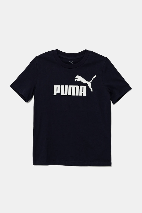 Детская хлопковая футболка ESS No. 1 Logo Tee Puma, темно-синий — фото 2