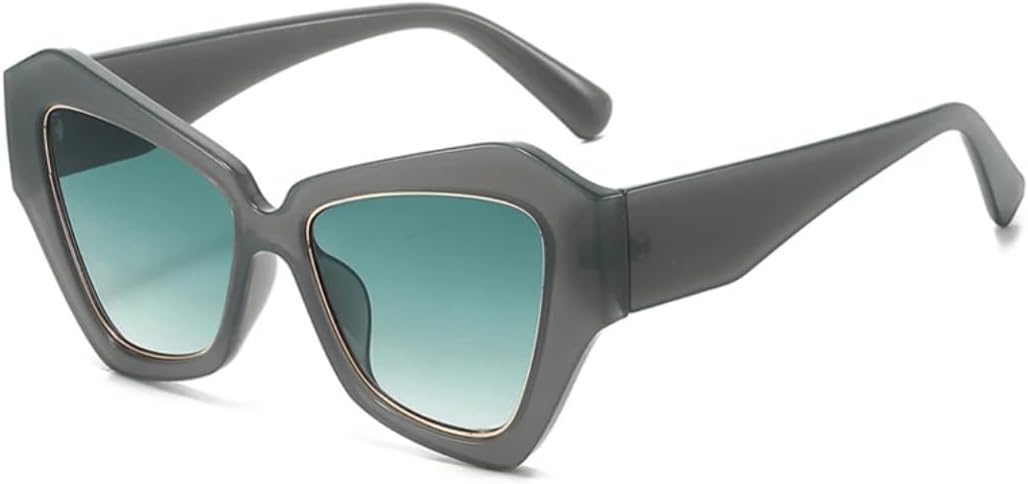 

Ретро-солнцезащитные очки «кошачий глаз» в форме многоугольника, желейные, женские, с защитой от УФ-излучения UV400, модные, с градиентным переходом, мужские TVTBBVV, Grey Green Gradient