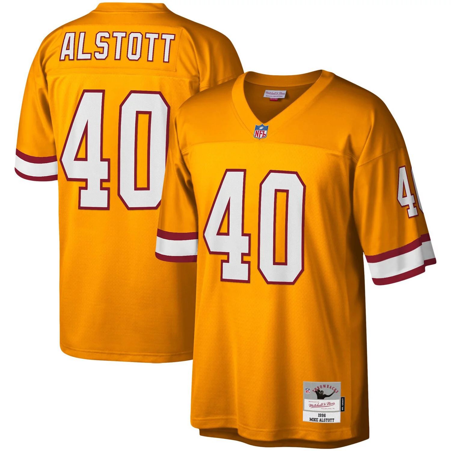 

Мужская футболка Mitchell & Ness Mike Alstott Orange Tampa Bay Buccaneers Big & Tall 1996, реплика вышедшего на пенсию игрока