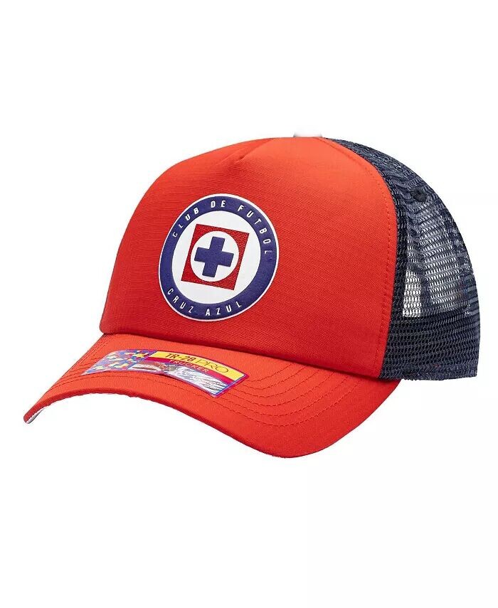 

Мужская красная регулируемая шляпа Cruz Azul Trucker Fan Ink, красный
