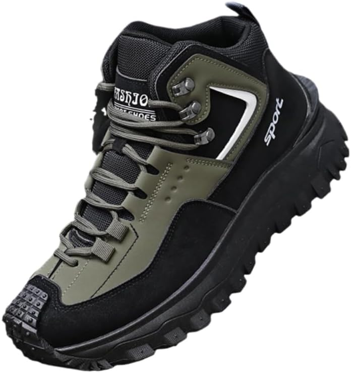 

Мужские большие ботинки для уличного похода- дышащие PU-верх с толстой подошвой. Подходит для пеших прогулок, треккинга, скалолазания и кемпинга Fmshi, зеленый