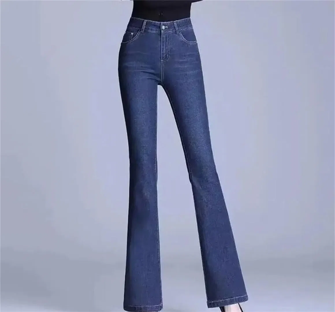 Джинсы клеш Women's High Waisted Stretch Bootcut Jeans, черный — фото 4