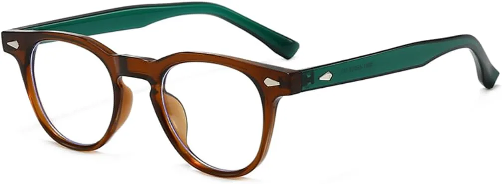 

Солнцезащитные очки с защитой UV400 | Круглая оправа с зелеными заклепками | Для женщин и мужчин, для занятий спортом на открытом воздухе и вождения DSVIGF, 07