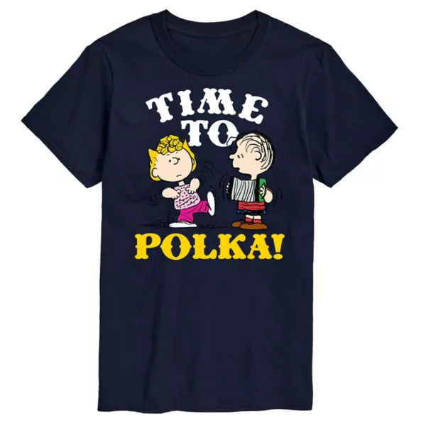 

Мужская футболка с рисунком в горошек «Peanuts Time to Polka» Licensed Character, синий