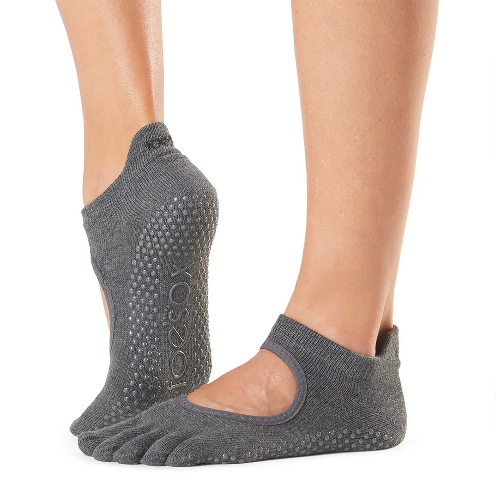 

Носки Toesox Grip Full Toe Bellarina short, серый