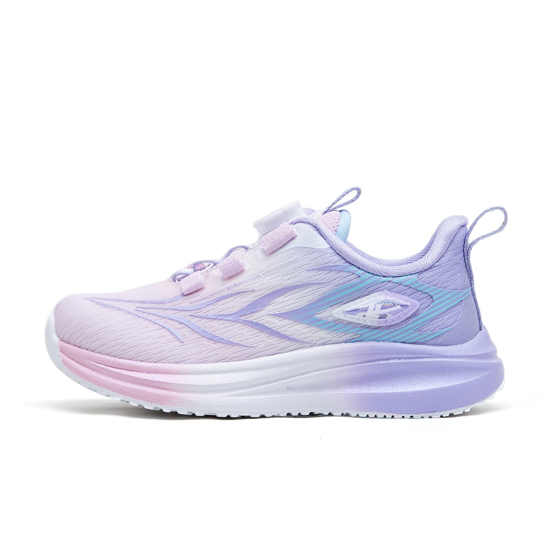 

Скользоустойчивые, износостойкие, легкие, амортизирующие, увеличивающие рост низкие детские кроссовки для бега WARRIOR, фиолетовый розовый