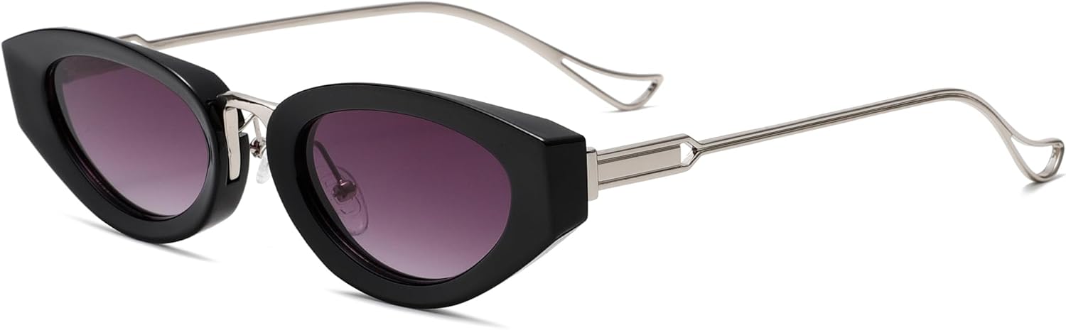 

Солнцезащитные очки Cyxus «Кошачий глаз» для женщин, модные солнцезащитные очки с защитой от УФ-излучения для вождения, активного отдыха и повседневного использования, Purple Frame Black Lens 1263