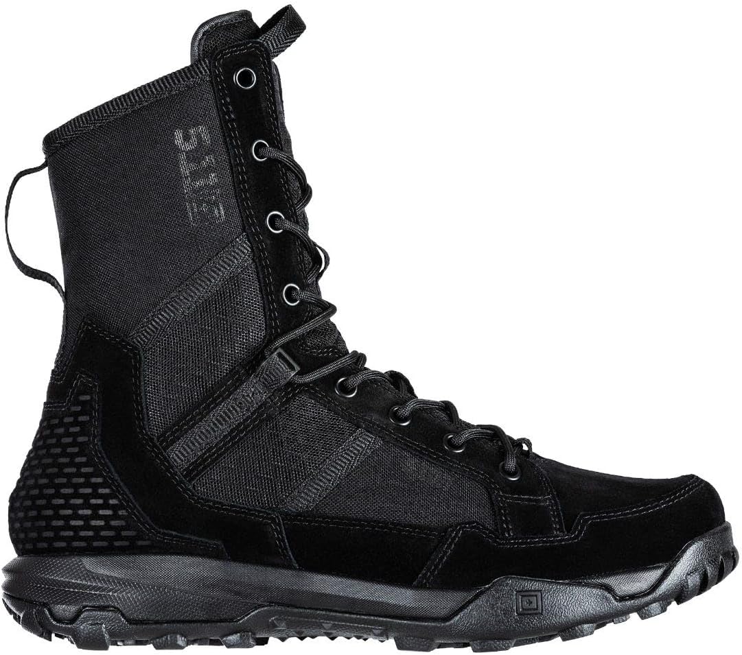 

Мужские тактические ботинки 5.11 Tactical A/T All-Terrain высотой 8 дюймов в военном стиле для снега, походов и работы - без молнии, водоотталкивающие, стиль 12422, черный