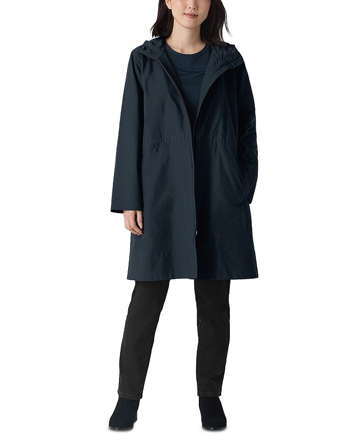 

Пальто с капюшоном Eileen Fisher, синий