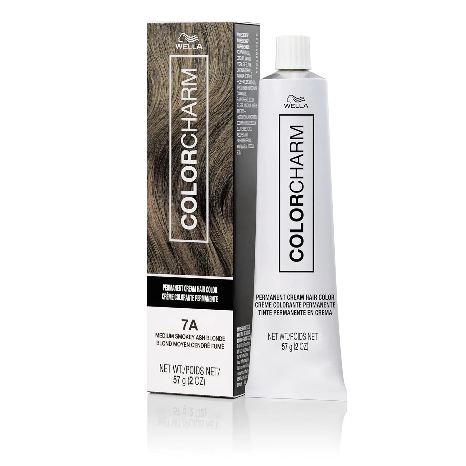 COLORCHARM Permanent Cream Hair Dye, Ash Blonde, перламутровые, молочно-чайные и дымчатые холодные тона, 100% покрытие седины, веганская формула, без фталатов и парабенов, 60 г, 7A Medium Smokey Ash Blonde