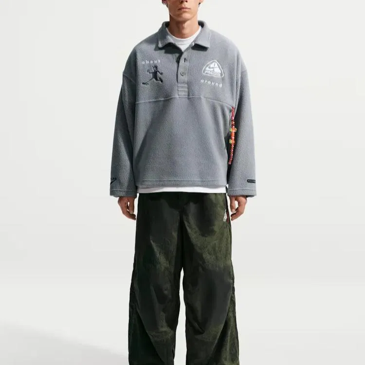 Свитшот унисекс серый Lapel Moderate Nike, Gray — фото 4