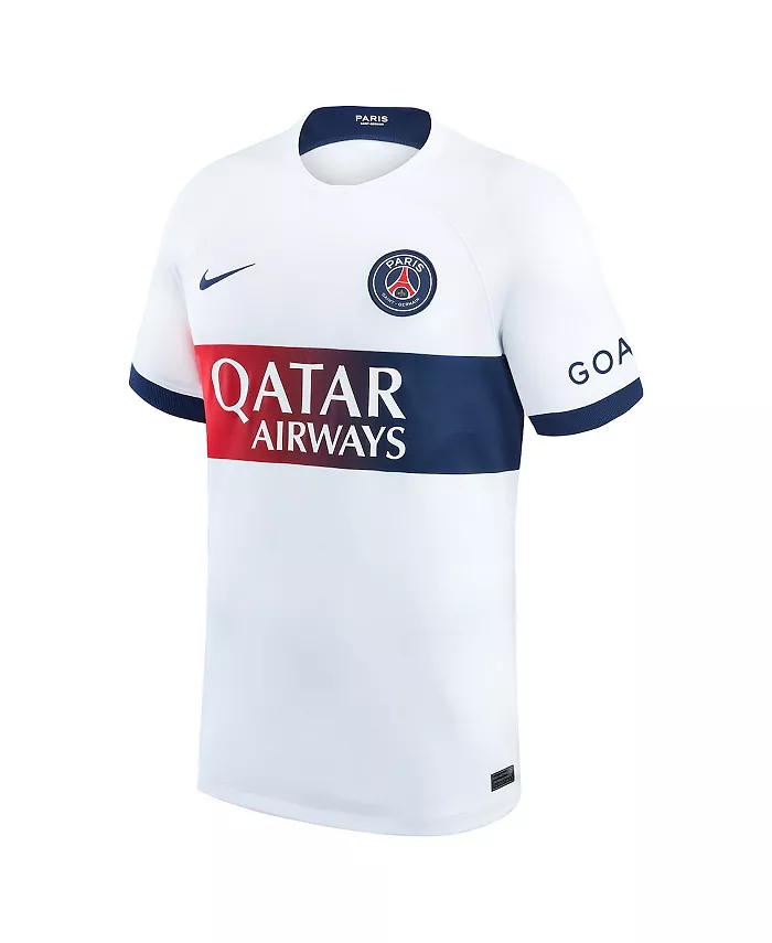 Мужская футболка Achraf Hakimi белая Paris Saint-Germain 2023/24 гостевая реплика игровой формы Nike — фото 3
