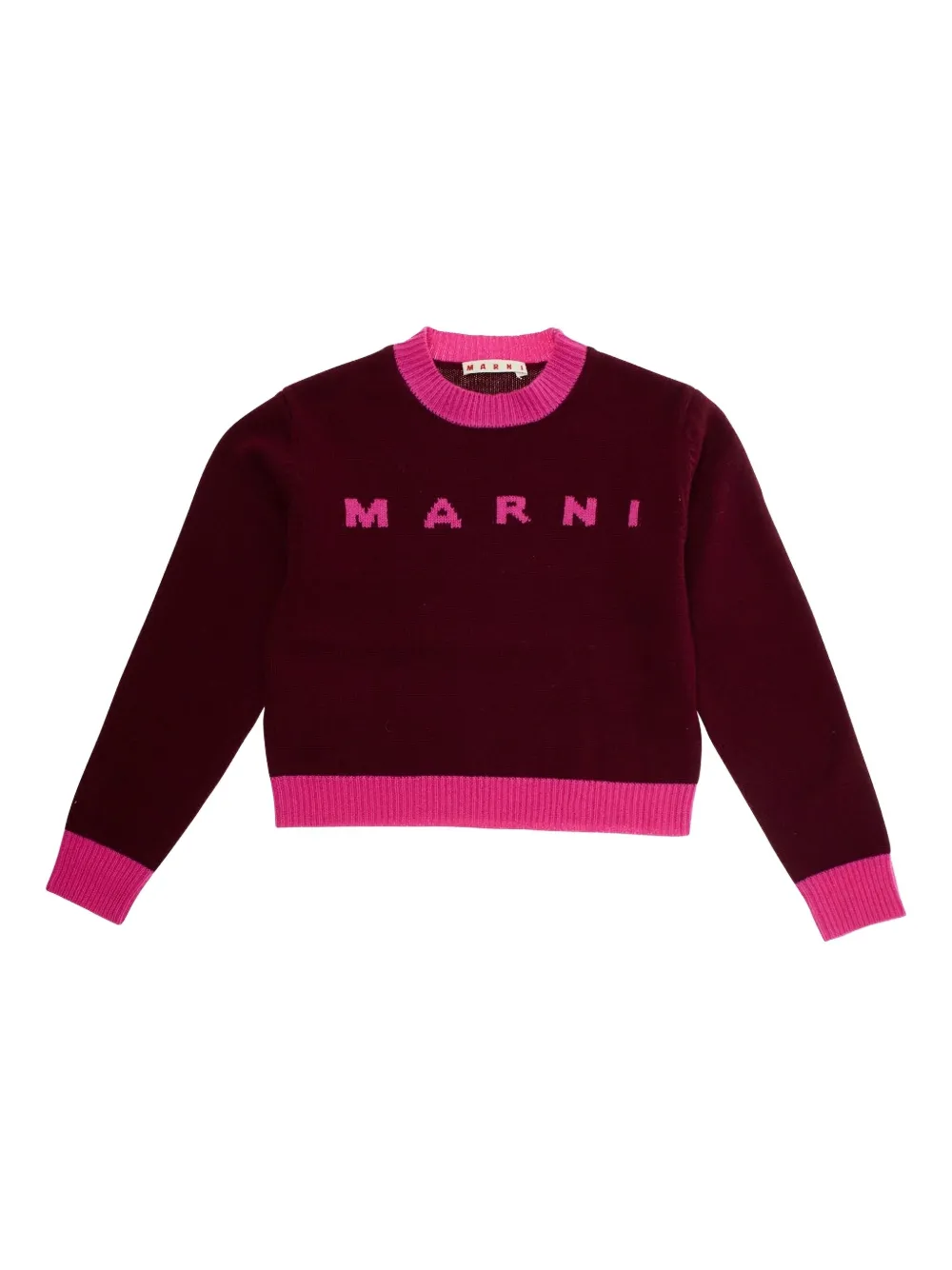 

Свитер с круглым вырезом и логотипом Marni Kids, розовый