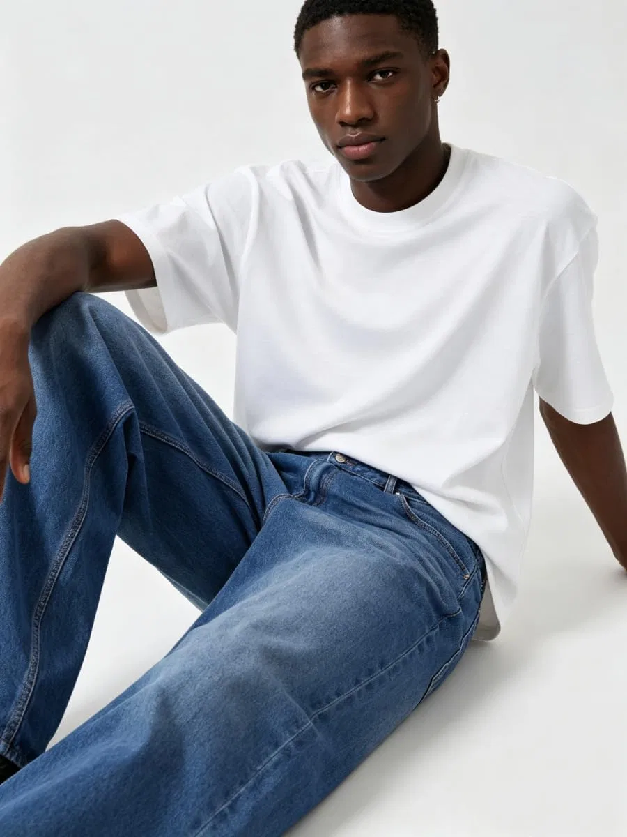 Джинсы свободные Men's Baggy Jeans, синие — фото 4