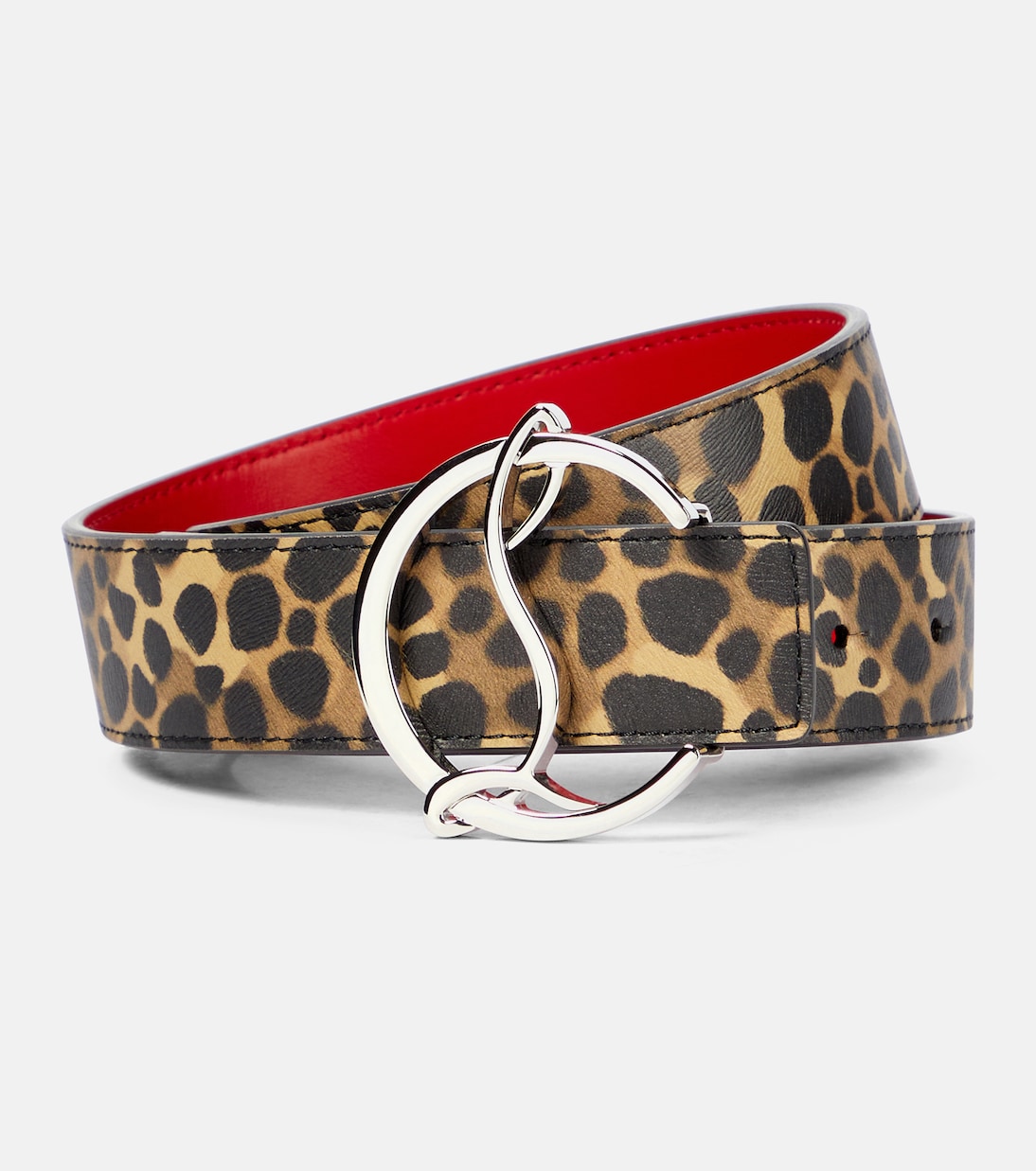 

Кожаный ремень с леопардовым принтом Christian Louboutin
