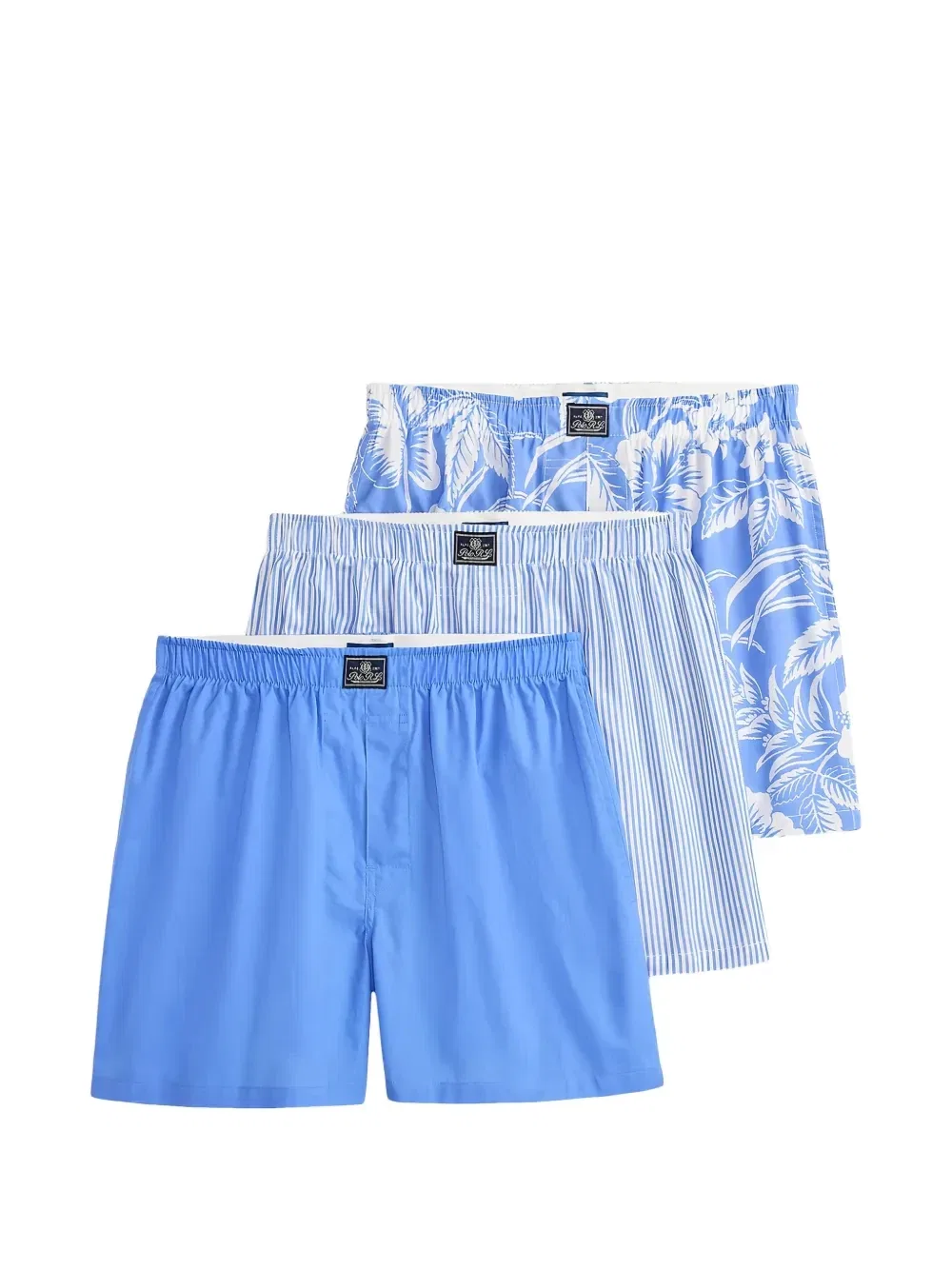 Полосатые боксеры с цветочным рисунком (набор из трех) POLO RALPH LAUREN, синий