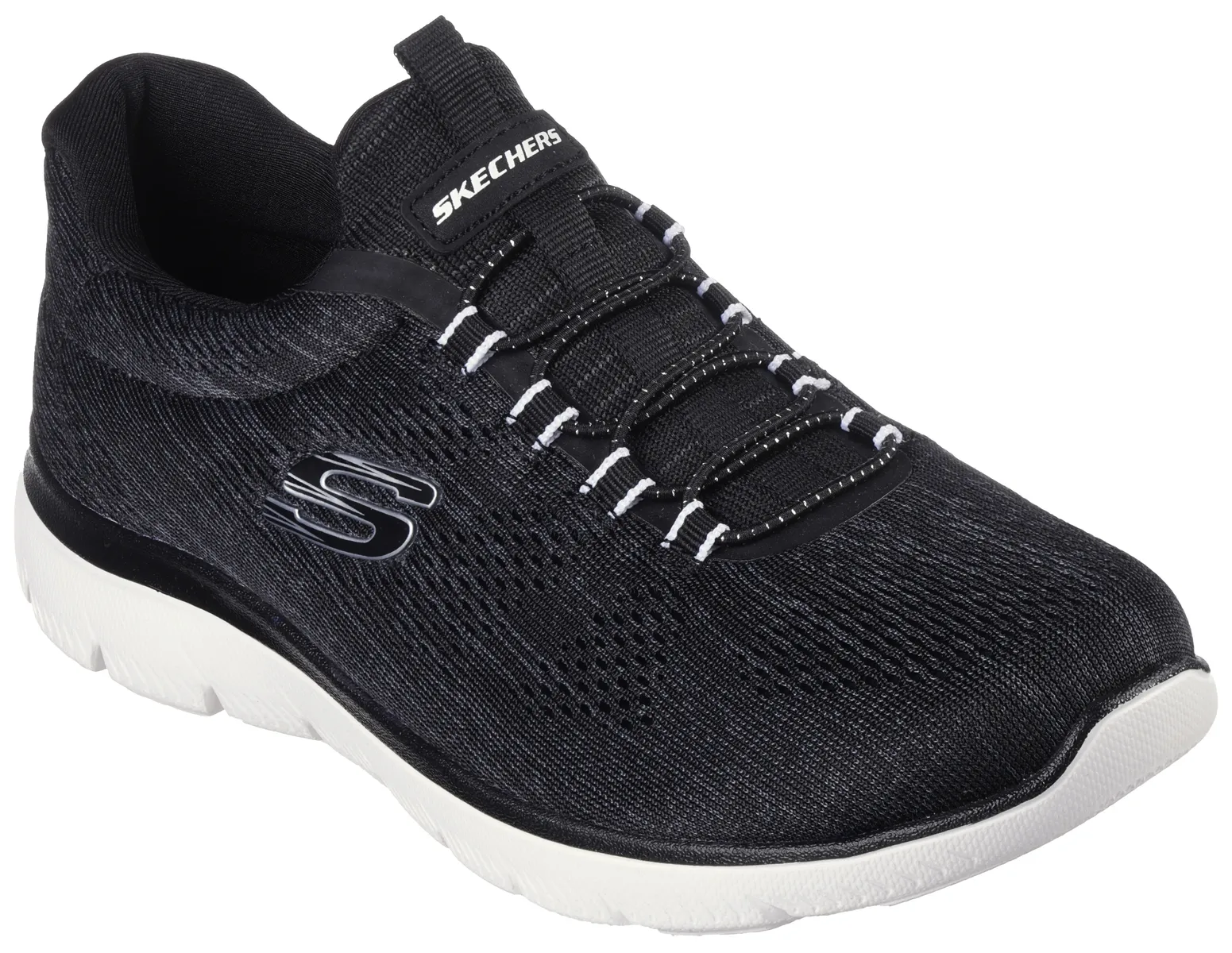 Кроссовки-слипоны Skechers "SUMMITS-FUN FLARE", веганские, черно-белый