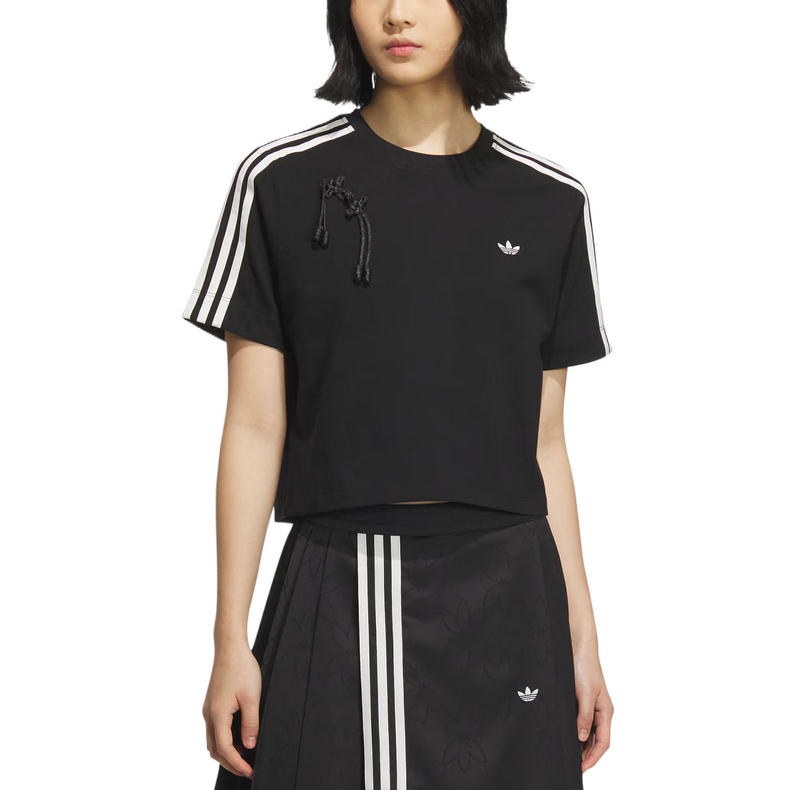 Adidas Originals Обычная футболка женская черная — фото 3