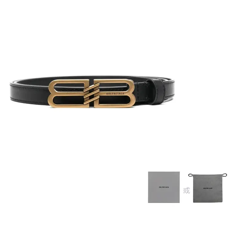 

Balenciaga Женский кожаный ремень из коровьей кожи шириной 1,5 см, Black