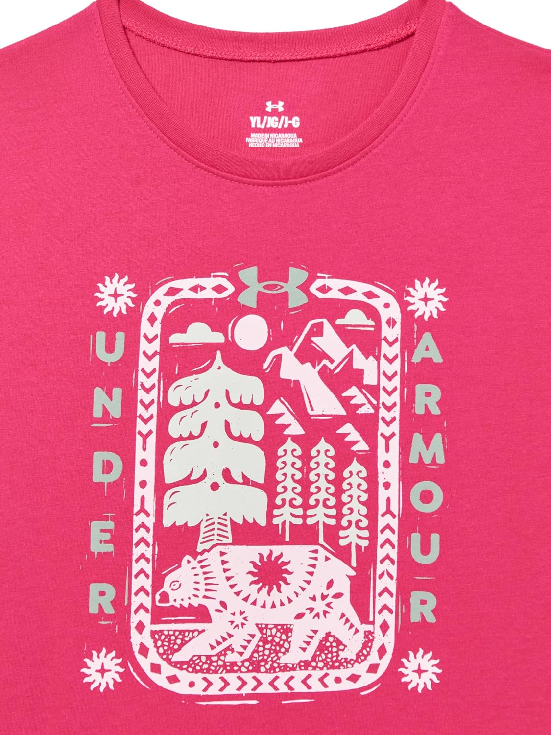 Under Armour Girls Crewneck, легкая и дышащая футболка для спорта, Shaded Fuchsia — фото 2