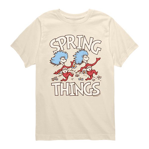 

Футболка с принтом Boys 8-20 spring things Dr. Seuss, Cream