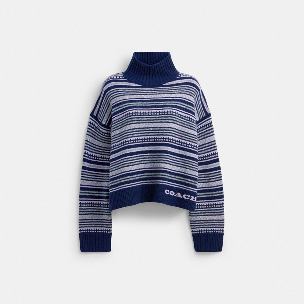 

Водолазка Coach Open Neck Short Turtleneck, цвет Navy Multi