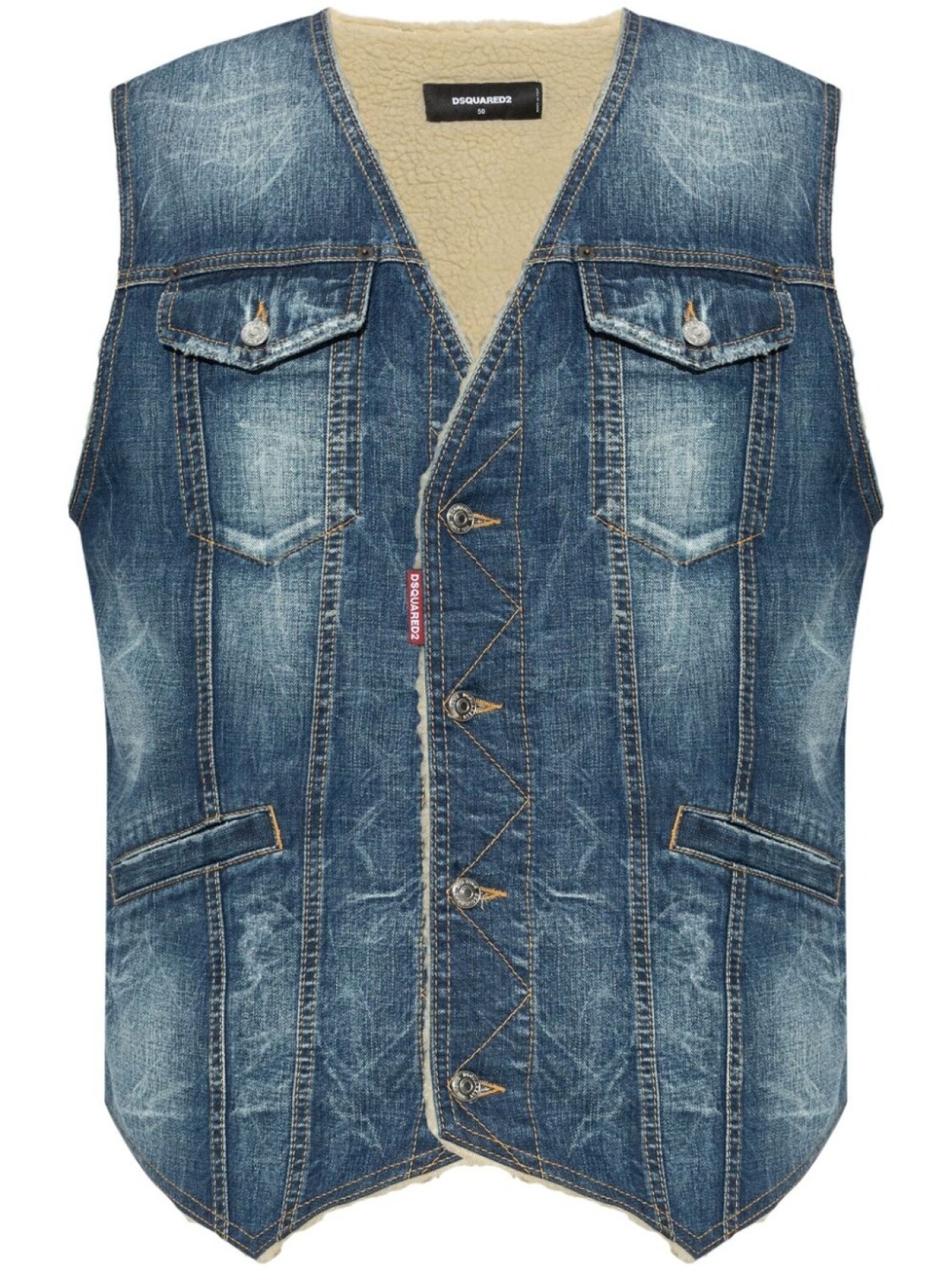 

Dsquared2 dSQUARED2 джинсовый жилет с потертостями, синий