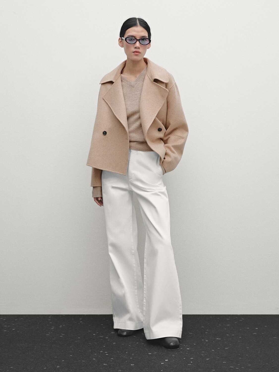 

Короткая куртка из смесовой шерсти Massimo Dutti, коричневый