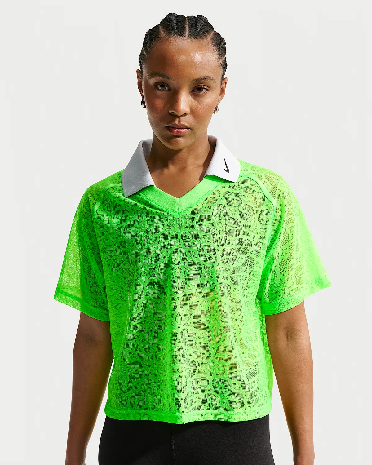 Женская свободная поло Nike Sportswear, Green Strike/Pure Platinum/Black/Black