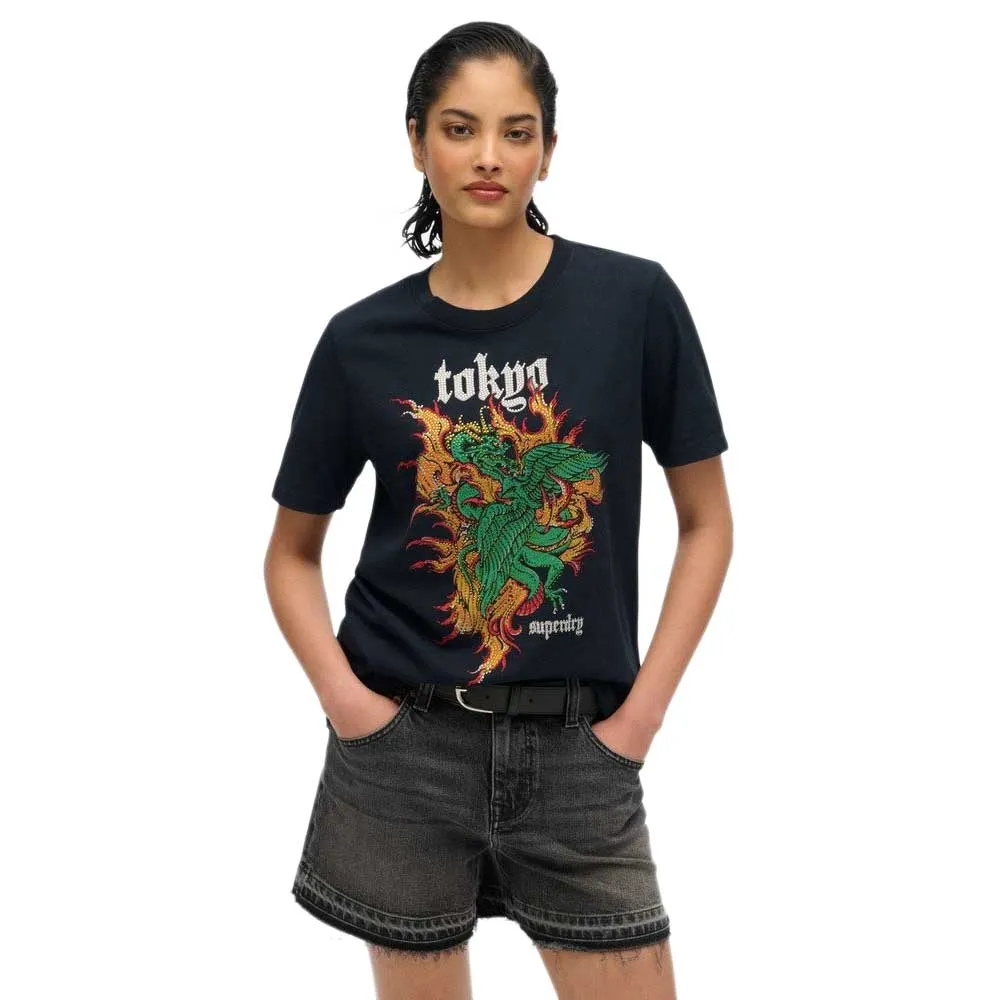 

Футболка с коротким рукавом Superdry Vl Tokyo Relaxed, черный