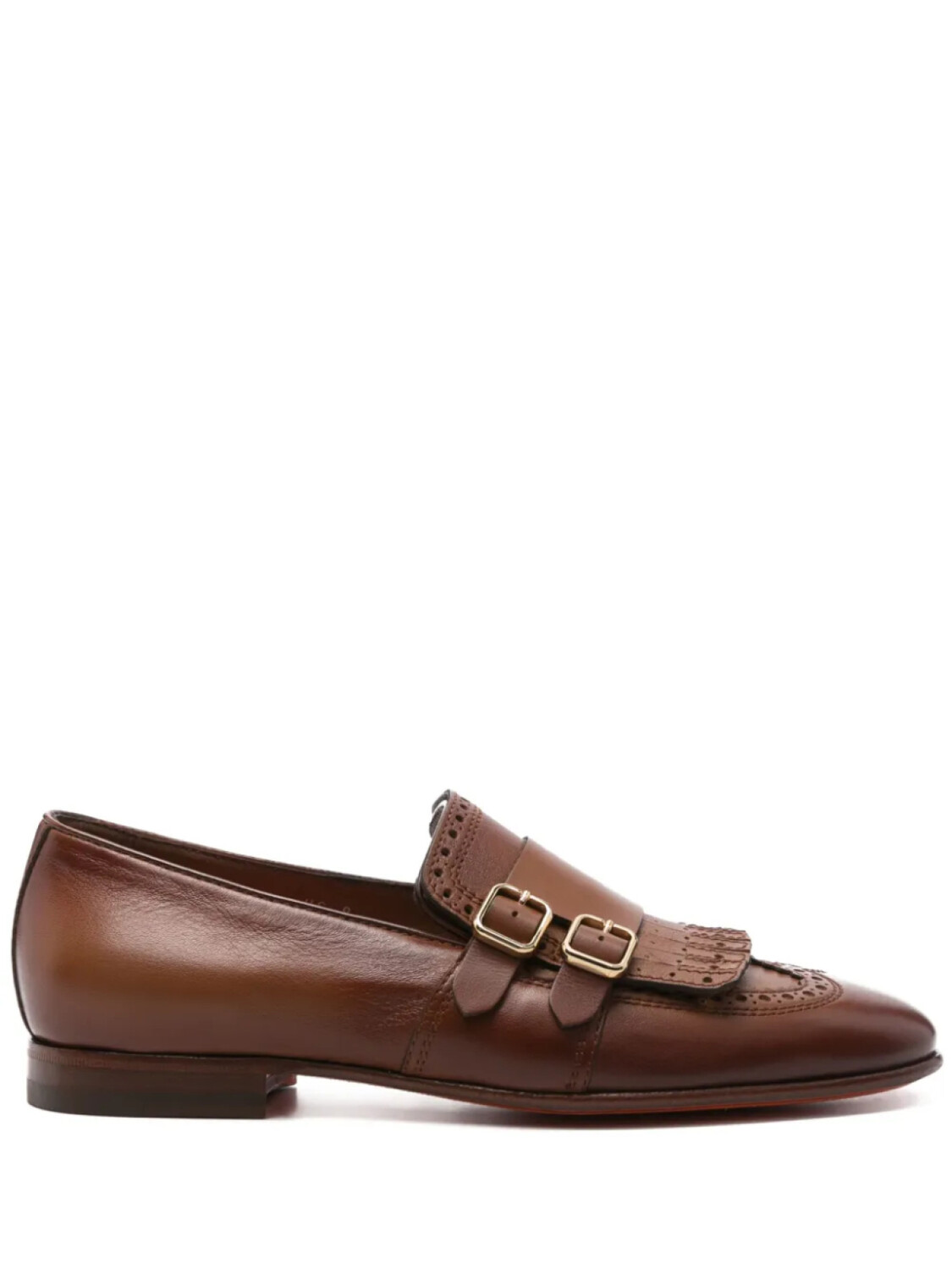 

Santoni лоферы с бахромой и пряжками, коричневый