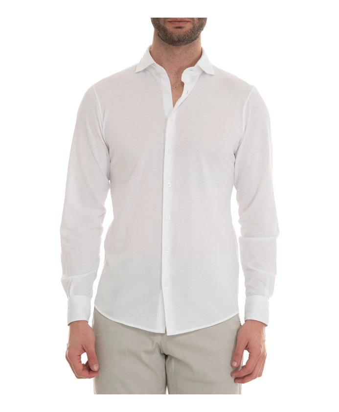 

Строгая рубашка-поло с французским воротником Gran Sasso, белый