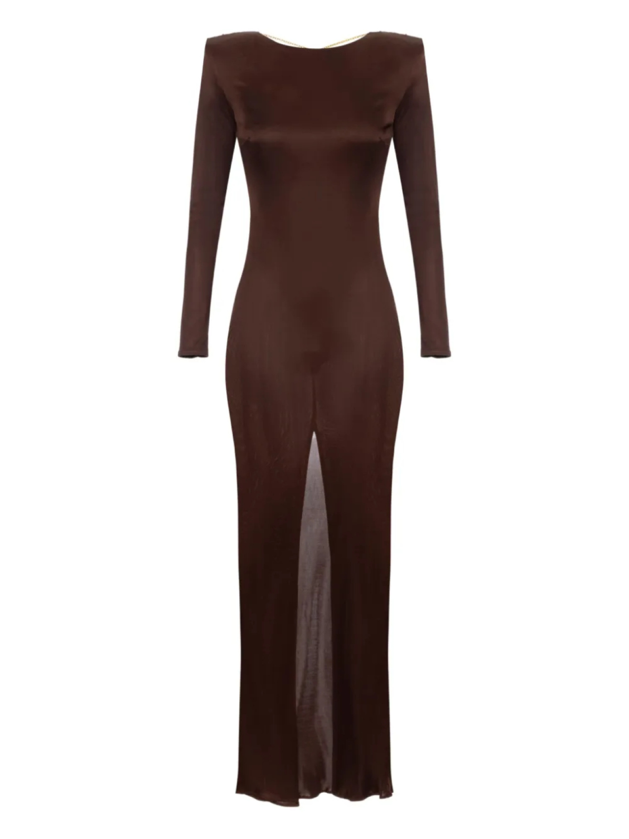 

Платье макси Elisabetta Franchi с круглым вырезом, коричневый