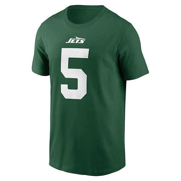 Футболка с именем и номером Garrett Wilson New York Jets зеленого цвета Nike — фото 3