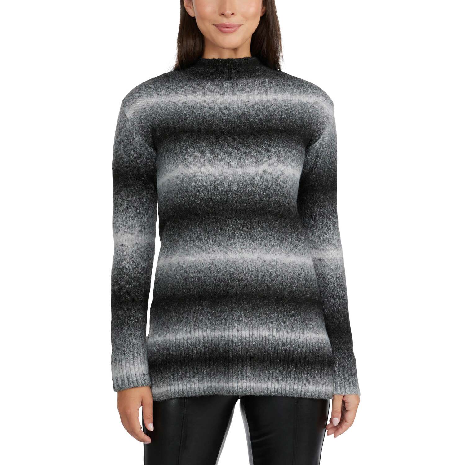 

Ellen Tracy Женский Омбре Свитер-Туника С Высоким Воротом, черный