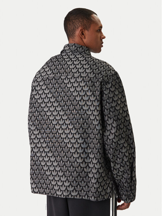 Джинсовая рубашка loose fit Monogram KC6379 Adidas, серый — фото 3