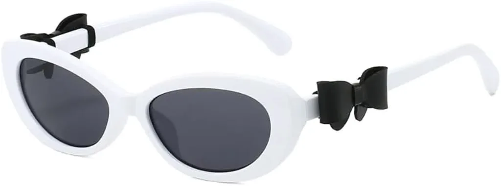 

Роскошные женские солнцезащитные очки «кошачий глаз» с милым бантиком, универсальные, для путешествий, с защитой от УФ-излучения UV400 TVTBBVV, White Black