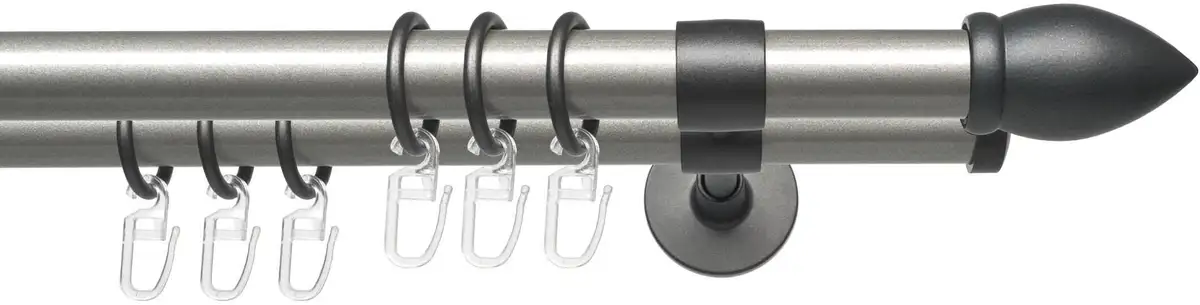 

Карниз для штор Liedeco "Lan Mush", 2 направляющих, фиксированного размера, 2 направляющих фиксированного размера Ø 20 мм 160 см, Ø 20 мм, цвет silberfarben/anthrazit
