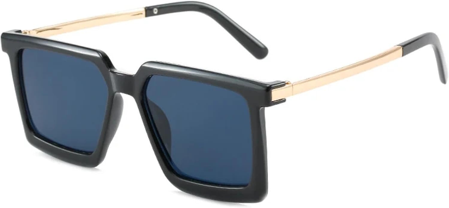 

Роскошные солнцезащитные очки в крупной металлической оправе для женщин и мужчин, модные классические очки для путешествий и вождения, солнцезащитные очки с защитой от УФ-излучения UV400 TKKTLLT, Black Gray