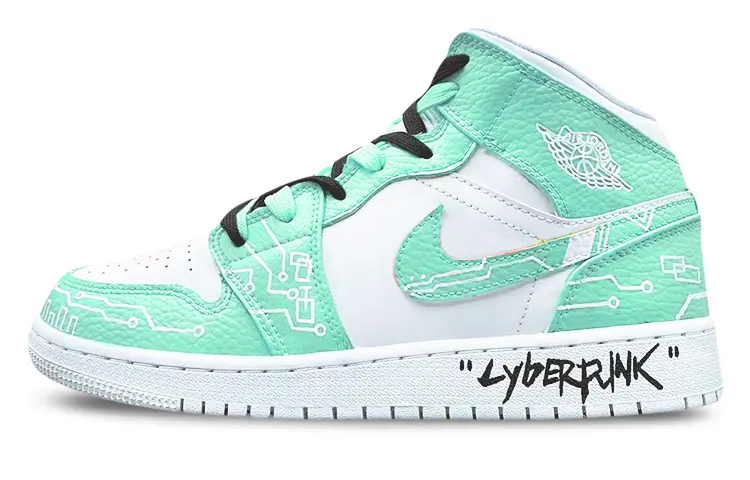 

Кроссовки Air Jordan 1 Vintage Basketball Shoes Women's Mid-top White, зеленый