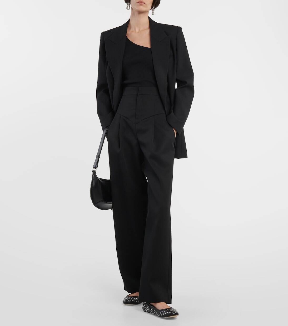 Хлопковая майка на одно плечо Isabel Marant, черный — фото 2