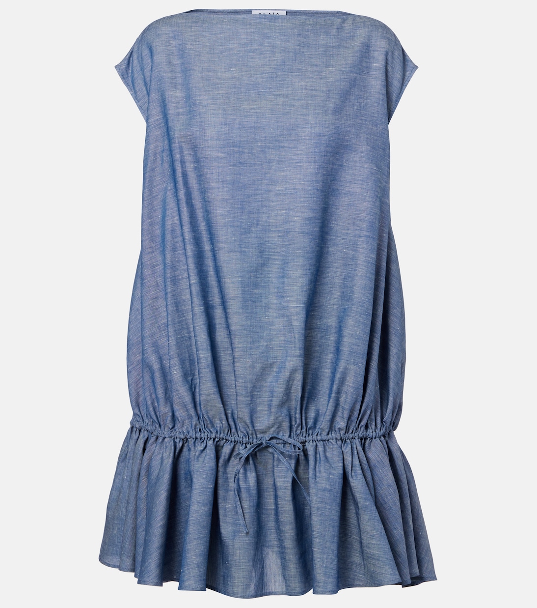 

Мини-платье из шамбре Alaïa, Bleu Jeans
