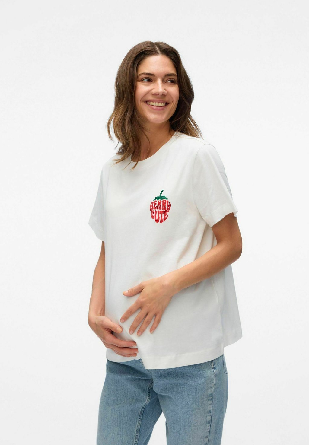 

Футболка с принтом NORMAL GESCHNITTEN RUNDHALS Vero Moda, белый