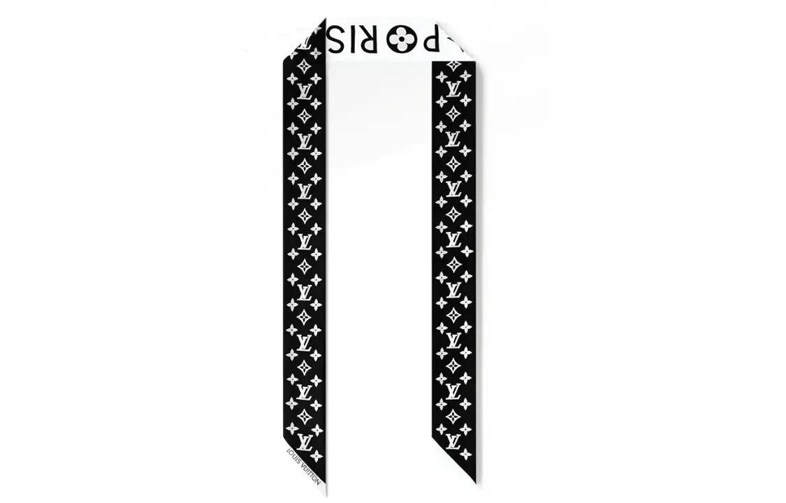 

Шарф шелковый Louis Vuitton, черный / белый