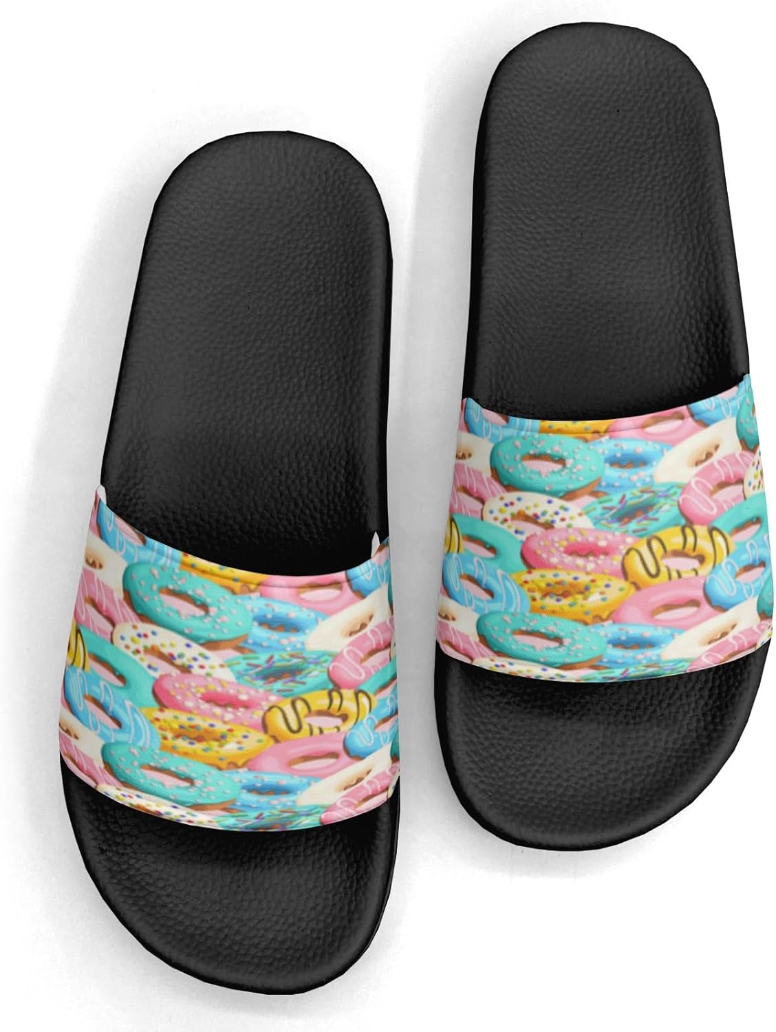 

Сланцы-шлепанцы с ярким мультяшным дизайном пончика для женщин и мужчин, повседневные спортивные сандалии, сланцы для бассейна, душа, для дома и улицы Generic, шоколадный