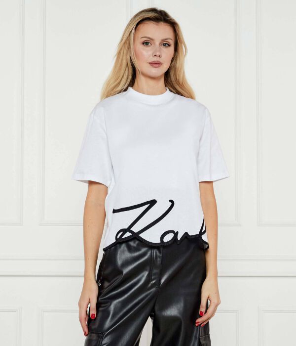 

Футболка с фирменным подолом Regular fit Karl Lagerfeld, белый